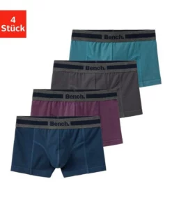 Bench. Boxer (4 Stück) mit Overlock-Nähten vorn Schwarz-anthrazit-meliert, Blau | bordeaux | anthrazit | petrol, Rot | grau-meliert | navy | weiß -Bench Verkaufsgeschäft 073ee3a6 96ea 55ce 9747 f582e51e901c