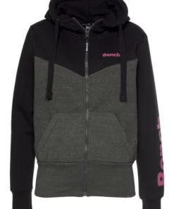 Bench. Sweatjacke »LANEY« im Colourblock-Design mit Daumenlöchern Dunkelgrau-pink, Hellgrau-marine