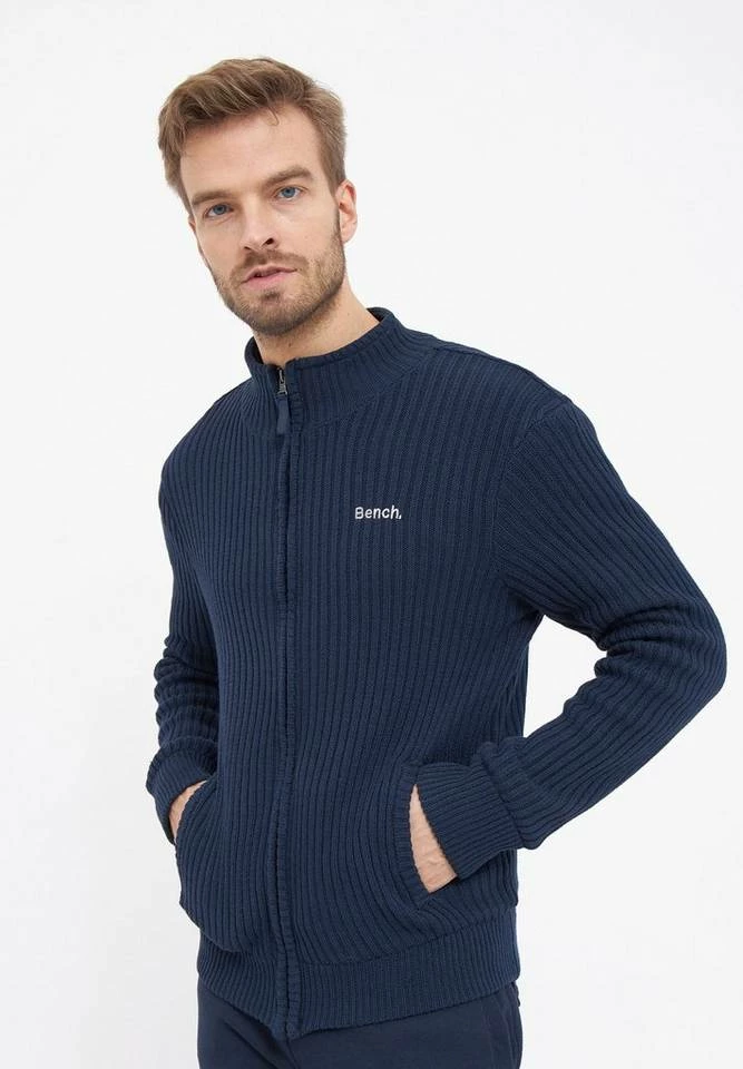 Bench. Funktionsjacke »Lido« Eleganter Rippstrick, Stickerei Navy, Charcoal Marl 1 Bench. Funktionsjacke »Lido« Eleganter Rippstrick, Stickerei Navy, Charcoal Marl