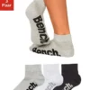 Bench. Kurzsocken (3-Paar) mit bequemen Rippbündchen Schwarz | wei&szlig; | grau, Schwarz, Jeans