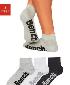 Bench. Kurzsocken (3-Paar) mit bequemen Rippbündchen Schwarz | weiß | grau, Schwarz, Jeans