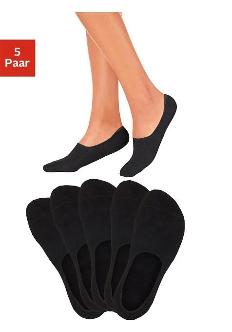 Bench. Füßlinge (5-Paar) für weit ausgeschnittene Schuhe Weiß, Schwarz 1 Bench. Füßlinge (5-Paar) für weit ausgeschnittene Schuhe Weiß, Schwarz