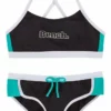 Bench. Bustier-Bikini mit Kontrastdetails Schwarz-mint, Blau-pink