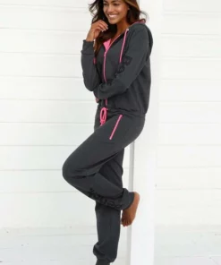 Bench. Jumpsuit mit kontrastfarbenen Details Anthrazit-meliert, Anthrazit-meliert-mint -Bench Verkaufsgeschäft 17717898