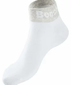 Bench. Kurzsocken (8-Paar) mit eingestricktem Schriftzug am Bündchen 2 x schwarz | 2 x weiß | 2 x hellgrau-meliert | 2 x blau, Schwarz -Bench Verkaufsgeschäft 18864637