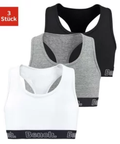 Bench. Bustier (3 Stück) mit Ringerrücken Rose | weiß | grau-meliert, Schwarz | weiß | grau-meliert -Bench Verkaufsgeschäft 19021922