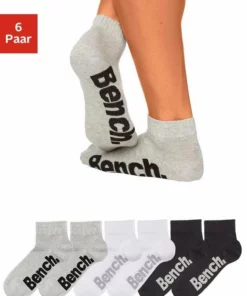 Bench. Kurzsocken (6-Paar) mit komfortablem Rippbündchen Schwarz, Schwarz | weiß | grau
