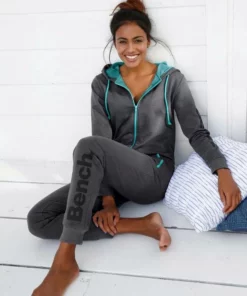 Bench. Jumpsuit mit kontrastfarbenen Details Anthrazit-meliert, Anthrazit-meliert-mint -Bench Verkaufsgeschäft 21128677