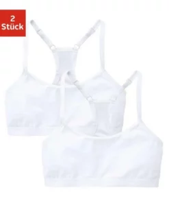 Bench. Bustier (Packung, 2 Stück) Mädchen - mit sportivem Rückenausschnitt und verstellbaren Trägern Weiß | weiß, Schwarz | schwarz, Rosa-gepunktet | blau-gepunktet -Bench Verkaufsgeschäft 21325211