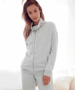 Bench. Sweatjacke mit Glanzprint am Stehkragen Apricot, Mint, Grau-meliert