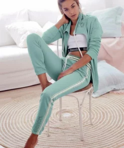 Bench. Relaxhose mit gestreiftem Bund und Glanzprint Grau-meliert, Mint, Apricot -Bench Verkaufsgeschäft 22875673