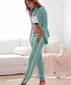 Bench. Relaxhose mit gestreiftem Bund und Glanzprint Grau-meliert, Mint, Apricot -Bench Verkaufsgeschäft 22875675