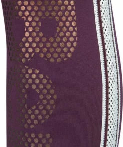 Bench. Leggings mit Logodruck in Metalloptik Schwarz, Aubergine -Bench Verkaufsgeschäft 24149584