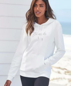 Bench. Kapuzensweatshirt mit glänzender Logostickerei Schwarz, Ecru, Hellgrau-meliert -Bench Verkaufsgeschäft 24dfb498 7bd7 54dd 9f31 8204bd501c04