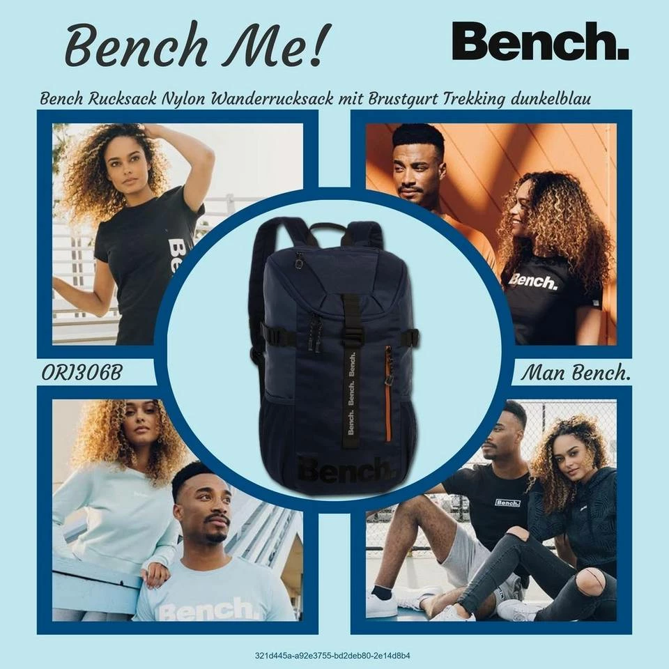 Bench. Sportrucksack »D2ORI306B Bench schwarzer Rucksack Nylon« (Sportrucksack), Herren, Jugend Sportrucksack Nylon, Polyester, dunkelblau ca. 30cm x ca. 45cm 2 Bench. Sportrucksack »D2ORI306B Bench schwarzer Rucksack Nylon« (Sportrucksack), Herren, Jugend Sportrucksack Nylon, Polyester, dunkelblau ca. 30cm x ca. 45cm – Bild 2