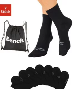Bench. Socken (7-Paar) mit Turnbeutel