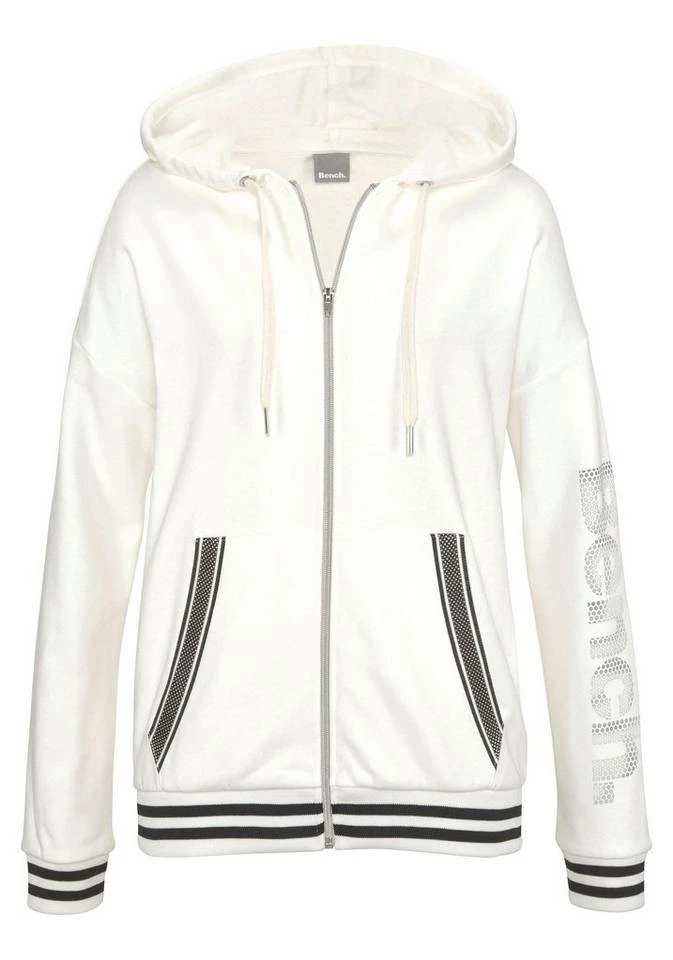 Bench. Kapuzensweatjacke mit Logodruck in Metalloptik Schwarz, Aubergine, Ecru 2 Bench. Kapuzensweatjacke mit Logodruck in Metalloptik Schwarz, Aubergine, Ecru – Bild 2