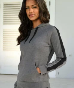 Bench. Kapuzensweatshirt mit Seitenstreifen und Kängurutasche Rosa-schwarz, Anthrazit-meliert-schwarz, Ecru-schwarz, Mint-schwarz -Bench Verkaufsgeschäft 28a0a379 8de0 52ae a4be 00d04dfa5fa9