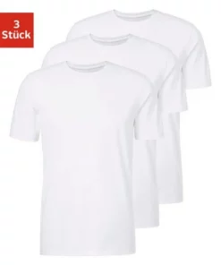 Bench. T-Shirt (3er-Pack) super geeignet zum Drunterziehen, perfekte Passform, aus elastischer Baumwolle Weiß, Schwarz, Schwarz | navy | grau-meliert