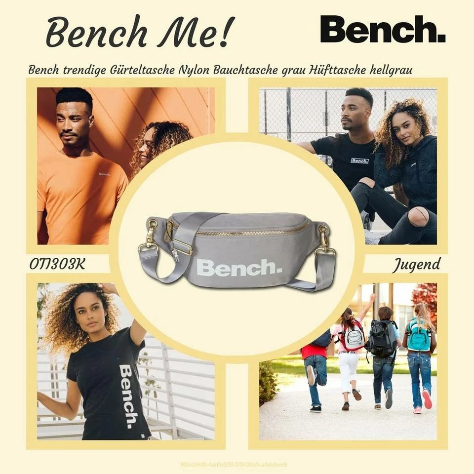 Bench. Gürteltasche »D2OTI303K Bench modische Gürteltasche grau« (Gürteltasche), Jugend, Damen Tasche aus Nylon, Größe ca. 25cm in grau, großes Logo 2 Bench. Gürteltasche »D2OTI303K Bench modische Gürteltasche grau« (Gürteltasche), Jugend, Damen Tasche aus Nylon, Größe ca. 25cm in grau, großes Logo – Bild 2