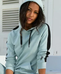 Bench. Kapuzensweatshirt mit Seitenstreifen und Kängurutasche Rosa-schwarz, Anthrazit-meliert-schwarz, Ecru-schwarz, Mint-schwarz -Bench Verkaufsgeschäft 32393412