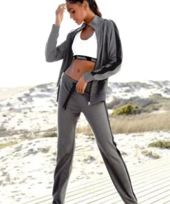 Bench. Sweatjacke mit Seitenstreifen und Stehkragen Anthrazit-meliert-schwarz, Ecru-schwarz, Mint-schwarz, Rosa-schwarz -Bench Verkaufsgeschäft 32439558