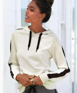 Bench. Kapuzensweatshirt mit Seitenstreifen und Kängurutasche Rosa-schwarz, Anthrazit-meliert-schwarz, Ecru-schwarz, Mint-schwarz -Bench Verkaufsgeschäft 33827094