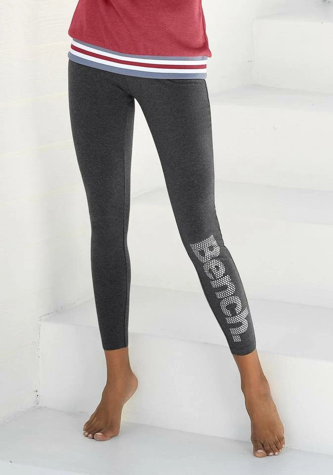 Bench. Leggings mit Logodruck in Metalloptik Schwarz, Grau-meliert 8 Bench. Leggings mit Logodruck in Metalloptik Schwarz, Grau-meliert – Bild 8