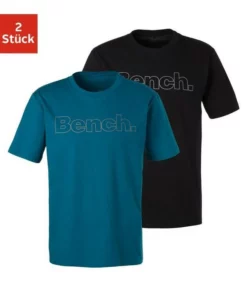 Bench. T-Shirt »Homewear« (2er-Pack) mit Bench. Print vorn Weiß | weiß, Petrol | schwarz, Grau-meliert | navy, Schwarz | schwarz -Bench Verkaufsgeschäft 34231391