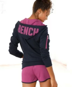 Bench. Kapuzensweatjacke »Contrast« mit Reißverschlusstasche am Ärmel Navy-pink, Grau-meliert-pfirsich, Schwarz-weiß -Bench Verkaufsgeschäft 35142601