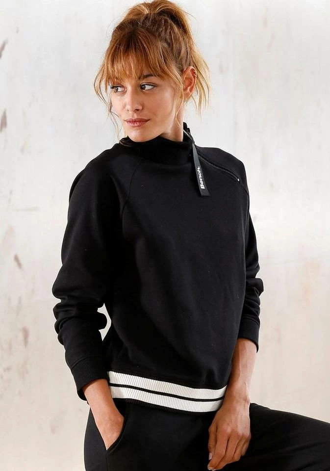 Bench. Sweater mit Stehkragen und gestreiftem Bund Schwarz, Ecru 6 Bench. Sweater mit Stehkragen und gestreiftem Bund Schwarz, Ecru – Bild 6