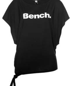 Bench. T-Shirt mit Logodruck Weiß, Schwarz, Mauve