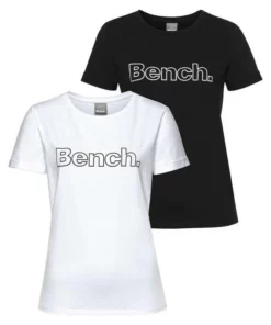 Bench. T-Shirt Schwarz | weiß, Rot | weiß, Hellgrau-meliert | weiß
