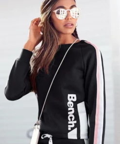 Bench. Sweater kurze Form mit Kontraststreifen Weiß, Schwarz, Rauchrosa -Bench Verkaufsgeschäft 41f916bb 6de7 5197 95be d55da7893235