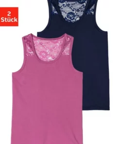 Bench. Achseltop (2 Stück), mit Spitzendetails am Rücken