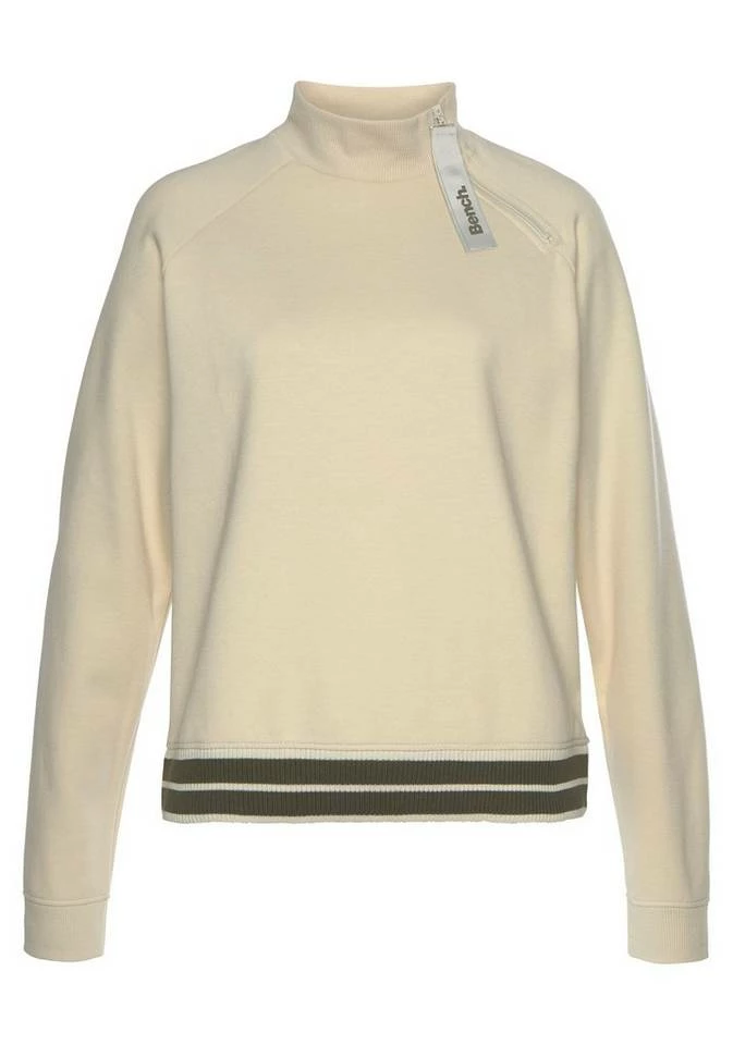 Bench. Sweater mit Stehkragen und gestreiftem Bund Schwarz, Ecru 2 Bench. Sweater mit Stehkragen und gestreiftem Bund Schwarz, Ecru – Bild 2