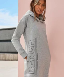 Bench. Sweatkleid mit senkrechtem Logodruck Schwarz, Grau, Altrosa -Bench Verkaufsgeschäft 5ede7797 4017 53b4 9d7a d1f91e498c7a