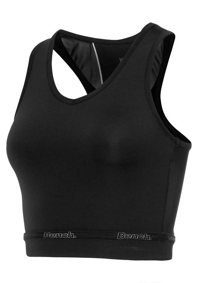 Bench. Crop-Top mit Racerback und Mesh-Einsätze Schwarz, Orange, Royalblau 2 Bench. Crop-Top mit Racerback und Mesh-Einsätze Schwarz, Orange, Royalblau – Bild 2