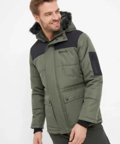 Bench. Regenmantel »Tillor« Fake-Fur, Handytasche, Cargotaschen, Logo Khaki, Schwarz -Bench Verkaufsgeschäft 70324c1b e575 5904 9301 44ea06fb9b29