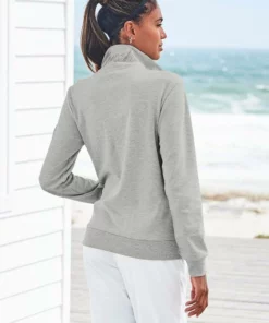 Bench. Sweatjacke mit glänzender Logostickerei am Stehkragen Schwarz, Ecru, Hellgrau-melange -Bench Verkaufsgeschäft 70b1958a a32d 5c66 adde e40e374d71fe