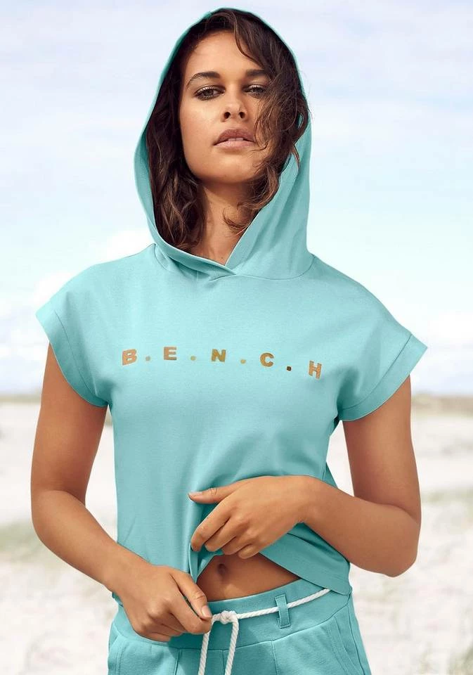 Bench. Kurzarmshirt mit Kapuze Schwarz, Ecru, Türkis 9 Bench. Kurzarmshirt mit Kapuze Schwarz, Ecru, Türkis – Bild 9