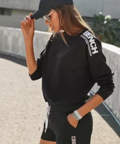 Bench. Sweatshirt mit Logodruck Grau, Schwarz, Altrosa -Bench Verkaufsgeschäft 8a58b0bd b475 5818 be36 9bf860d1972c