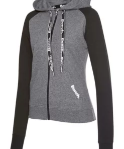 Bench. Kapuzensweatjacke mit farblich abgesetzten Ärmeln Dunkelgrün-hellgrau, Schwarz-dunkelgrau, Rosa-weiß -Bench Verkaufsgeschäft 923a4e83 e4a3 55df ba88 3f14f2c88d92