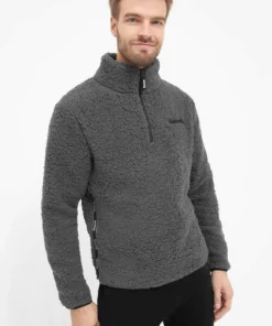 Bench. Fleecejacke »Escapo« Stickerei, Sportives Seitenband Navy, Grau, Schwarz