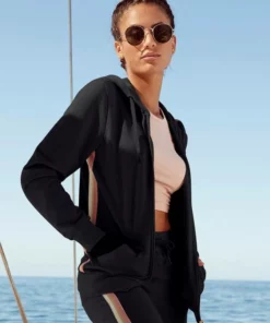 Bench. Kapuzensweatjacke mit Glitzer Streifen Schwarz, Beige-melange, Rosé -Bench Verkaufsgeschäft a02b5054 0811 57d3 8a77 d9a68e32e486