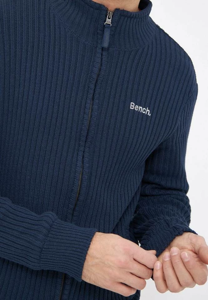 Bench. Funktionsjacke »Lido« Eleganter Rippstrick, Stickerei Navy, Charcoal Marl 4 Bench. Funktionsjacke »Lido« Eleganter Rippstrick, Stickerei Navy, Charcoal Marl – Bild 4
