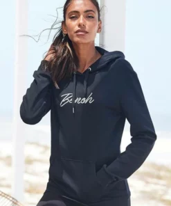 Bench. Kapuzensweatshirt mit glänzender Logostickerei Schwarz, Ecru, Hellgrau-meliert -Bench Verkaufsgeschäft aad30e2f c56b 5538 bb07 274442ae6e49