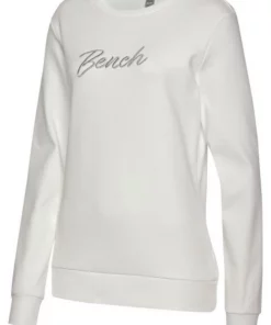 Bench. Sweatshirt mit glänzender Logostickerei Ecru, Hellgrau-meliert, Schwarz -Bench Verkaufsgeschäft ae4b0574 b303 5085 9760 cea82b6da637