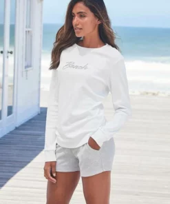 Bench. Sweatshirt mit glänzender Logostickerei Ecru, Hellgrau-meliert, Schwarz -Bench Verkaufsgeschäft b1220ed1 00fe 57c7 bea0 47d9b9501352