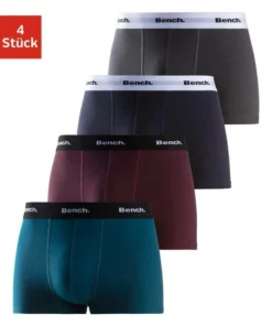 Bench. Boxer (4 Stück) mit kontrastfarbigem Bund Schwarz, Royalblau | grau-meliert | rot | schwarz, Navy | bordeaux | petrol | anthrazit -Bench Verkaufsgeschäft b3d415a8 575b 5963 8a11 8fa634254c6c